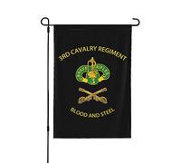 Drapeaux De Jardin 3E Régiment De Cavalerie Blindée Dui Sang Et Acier Drapeau Fierté Durable Drapeaus Décoratif Résistant Bannières Extérieure Pour Défilé Balcon Fête 30X45CM