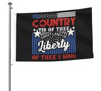 Drapeaux De Jardin 4 Juillet Mon Pays, C'Est De Toi, Douce Terre, C'Est De Toi Que Je Chante Bannière De Cour Personnalisée Bannière De Jardin Pour Pelouse Carnavals Défilé 90X150 CM