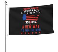 Drapeaux De Jardin 4 Juillet. Parfois, En Perdant Une Bataille, On Trouve Une Nouvelle Façon De Gagner La Guerre. Drapeaux Décoratifs D'Extérieur Imperméabiliser Bannière De Jardin 90X150 CM