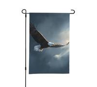 Drapeaux de jardin 45 × 30 cm Drapeaux de cour d'intérieur et d'extérieur | Drapeau de bienvenue double face Motif aigle vole dans le ciel Pour décoration de fête de vacances