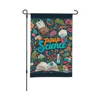 Drapeaux de jardin 45 × 30 cm Drapeaux de cour d'intérieur et d'extérieur | Drapeau double face sur le thème de la science de dessin animé pour décoration de fête de vacances