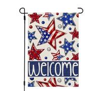 Drapeaux De Jardin 4Th Of July Patriotic Stars Résiste Aux Intempéries Bannière Extérieure Coupe-Vent Et Étancheune Treer Drapeau Pour Ferme Célébrations S
