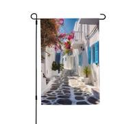 Drapeaux de jardin 71 x 101,6 cm verticaux double face en toile de jute drapeau de la Grèce drapeau de jardin de rue drapeau de bienvenue pour décorations extérieures cour, pelouse, terrasse