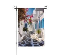 Drapeaux de jardin 71 x 101,6 cm verticaux double face en toile de jute drapeau de la Grèce drapeau de jardin de rue drapeau de bienvenue pour décorations extérieures cour, pelouse, terrasse