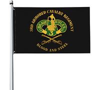 Drapeaux De Jardin 90x150cm, 3E Régiment De Cavalerie Blindée Bannière De Drapeaux Renforcé Avec Bannière, Pour D'Intérieur, Les Bureaux, Jardin