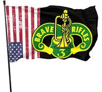 Drapeaux De Jardin 90x150cm, 3E Régiment De Cavalerie Brave Rifles Décoratif Drapeaux Décoration Bannière À Œillets, Pour Les Bureaux, Les Défilés, Balcon