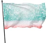 Drapeaux De Jardin 90x150cm, Abstrait Bleu Sarcelle Vert Paillettes Corail Rose Drôle Drapeau Militaire Personnalisés Bannière À Œillets, Pour Les Bureaux, Jardin, Les Défilés