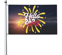 Drapeaux De Jardin 90x150cm, Bonne Année 2023 Bonjour 2023 Drapeau De Bienvenue Traditionnel Bannière, Pour Balcon, D'Intérieur, Jardin