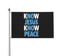 Drapeaux De Jardin 90x150cm, Connaître Jésus Connaître La Paix Grand Drapeau Décoration Bannière, Pour Balcon, Les Défilés, Les Bureaux