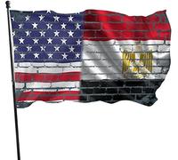 Drapeaux De Jardin 90x150cm, Drapeau De L'Égypte Et Des États-Unis Bannière De Drapeaux 2 Œillets Métalliques Bannière, Pour D'Intérieur, Balcon, Les Défilés