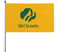 Drapeaux De Jardin 90x150cm, Drapeau Des Girl Scouts Des États-Unis Drapeau Militaire Couleurs Vives Bannière, Pour Les Bureaux, Les Défilés, Balcon