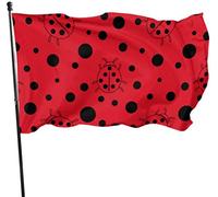 Drapeaux De Jardin 90x150cm, Insect À Points Noirs Et Rouges Grand Drapeau Lavable Bannière, Pour Les Bureaux, Les Défilés, Balcon