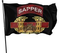 Drapeaux De Jardin 90x150cm, Insigne D'Ingénieur De Combat De L'Onglet Sapeur W Bannière De Drapeaux Renforcé Avec Bannière À Œillets, Pour Jardin, Les Défilés, Balcon