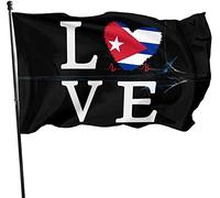 Drapeaux De Jardin 90x150cm, J'Aime Cuba Grand Drapeau Décoration Bannière À Œillets, Pour Les Bureaux, Les Défilés, Balcon
