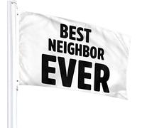 Drapeaux De Jardin 90x150cm, Le Meilleur Voisin De Tous Les Temps Grand Drapeau Renforcé Avec Bannière, Pour D'Intérieur, Les Bureaux, Les Défilés
