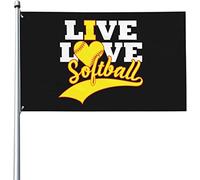 Drapeaux De Jardin 90x150cm, Live Love Sflag Oftball Bannière De Drapeaux Couleurs Vives Bannière À Œillets, Pour Les Défilés, Les Bureaux, Jardin