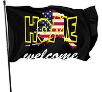 Drapeaux De Jardin 90x150cm, Ma Maison Est Sur La Carte De L'Alaska (États-Unis) Drapeau Paysage Renforcé Avec Bannière, Pour D'Intérieur, Balcon, Jardin