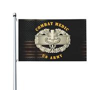 Drapeaux De Jardin 90x150cm, Médecin De Combat Vétéran De L'Armée Américaine Drapeau Militaire 2 Œillets Métalliques Bannière, Pour Les Bureaux, Les Défilés, Balcon