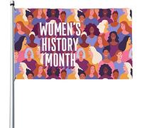 Drapeaux De Jardin 90x150cm, Mois De L'Histoire Des Femmes Drapeau Pirate Renforcé Avec Bannière, Pour D'Intérieur, Balcon, Jardin