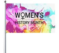Drapeaux De Jardin 90x150cm, Mois De L'Histoire Des Femmes Grand Drapeau Couleurs Resistant Exterieur Bannière À Œillets, Pour D'Intérieur, Les Bureaux, Les Défilés