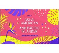 Drapeaux De Jardin 90x150cm, Mois Du Patrimoine Des Américains D'Origine Asiatique Et Des Îles Du Pacifique Grand Drapeau Lavable Bannière, Pour D'Intérieur, Les Bureaux, Jardin