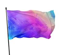 Drapeaux De Jardin 90x150cm, Motif D'Éclaboussures Rose Violet Abstrait Palette Colorée Encre Grand Drapeau Traditionnel Bannière À Œillets, Pour Les Défilés, Balcon, Les Bureaux