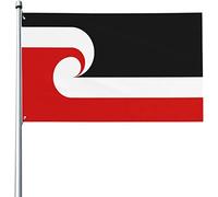 Drapeaux De Jardin 90x150cm, Mouvement Pour La Souveraineté Maorie Drapeau Pirate Lavable Bannière À Œillets, Pour Balcon, Les Bureaux, D'Intérieur