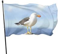 Drapeaux De Jardin 90x150cm, Oiseau Mouette Nature Oiseau De Mer Faune Animal Impressione Grand Drapeau Couleurs Resistant Exterieur Bannière À Œillets, Pour Les Bureaux, Les Défilés, Balcon