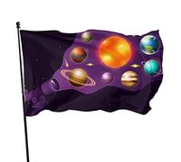Drapeaux De Jardin 90x150cm, Regardez À Travers Le Télescope Planètes Système Solaire Galaxie Astronomique Espace Drapeau Militaire 2 Œillets Métalliques Bannière, Pour Balcon, D'Intérieur, Les B