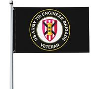 Drapeaux De Jardin 90x150cm, Vétéran De La 7E Brigade Du Génie De L'Armée Américaine Drapeau Pirate Couleurs Vives Bannière À Œillets, Pour Les Bureaux, Les Défilés, D'Intérieur