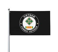 Drapeaux De Jardin 90x150cm, Vétéran Du Vietnam Du 4E Régiment D'Infanterie De L'Armée Américaine Grand Drapeau Couleurs Vives Bannière À Œillets, Pour Les Bureaux, Les Défilés, Balcon