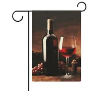 Drapeaux de jardin à double face pour jardin, vin rouge et bouteille, 30,5 x 45,7 cm, drapeau extérieur, drapeau de jardin, décorations de vacances saisonnières