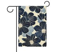Drapeaux de jardin à fleurs bleu marine 30,5 x 45,7 cm double face pour l'extérieur, drapeau de cour d'été, drapeau floral de bienvenue, drapeaux de jardin, décorations de vacances