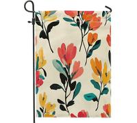 Drapeaux de jardin à fleurs de printemps Freesias 30,5 x 45,7 cm double face pour extérieur, fleurs rétro vintage verticales standard en toile pour maison, drapeaux esthétiques amusants pour cour