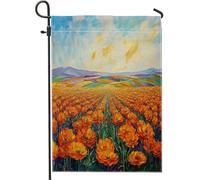Drapeaux de jardin à fleurs de soucis printaniers 30,5 x 45,7 cm double face pour décoration extérieure, paysage floral avant cour en toile, drapeau de maison, paysage naturel, petit drapeau de