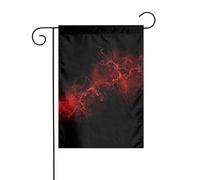 Drapeaux de jardin à imprimé explosion rouge et noir pour décoration extérieure, petit drapeau de cour saisonnier d'hiver Noël vacances décoration extérieure