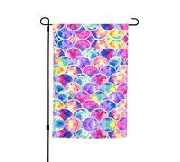 Drapeaux de jardin à imprimé sirène aux couleurs de l'arc-en-ciel, 30,5 x 45,7 cm, double face, décoration saisonnière pour la maison, l'extérieur, les vacances, toutes les saisons