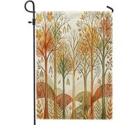 Drapeaux de jardin à l'aquarelle d'arbre d'automne 30,5 x 45,7 cm double face pour extérieur, automne, nature, érable, forêt, vertical, toile, drapeaux, maison, paysage, cour, jardin, pelouse