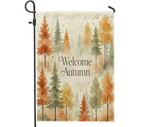 Drapeaux de jardin à l'aquarelle d'arbre d'automne 30,5 x 45,7 cm pour l'extérieur, forêt d'érable, paysage vertical standard, imprimé paysage, cour, cour, pelouse, décoration extérieure