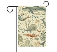 Drapeaux de jardin à motif animal marin 30,5 x 45,7 cm double face pour l'extérieur, drapeau de cour, drapeau floral de bienvenue, drapeaux de jardin, décorations de vacances