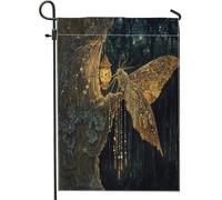 Drapeaux de jardin à motif de papillon de nuit d'horreur d'Halloween - 30,5 x 45,7 cm - Double face pour l'extérieur, forêt magique - Drapeaux verticaux standard en toile pour maison, arbre scénique
