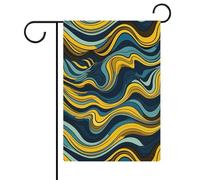 Drapeaux de jardin à motif vague 30,5 x 45,7 cm double face pour l'extérieur, drapeau de cour, drapeau floral de bienvenue, drapeaux de jardin, décorations de vacances