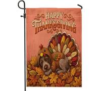Drapeaux de jardin à poils métalliques pour l'automne et Thanksgiving - 30,5 x 45,7 cm - Double face pour l'extérieur, la Turquie - Drapeaux verticaux standard en toile pour maison, vacances, devant
