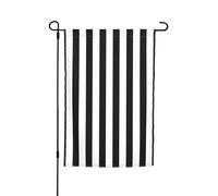 Drapeaux de jardin à rayures noires et blanches 30,5 x 45,7 cm double face, décoration saisonnière pour la maison, l'extérieur, les vacances, toutes les saisons