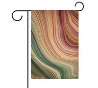 Drapeaux de jardin à rayures vertes et grises - 30,5 x 45,7 cm - Drapeau extérieur double face - Drapeau de cour d'été - Drapeau floral de bienvenue - Décorations de jardin saisonnières