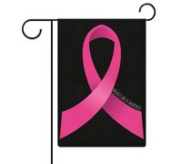 Drapeaux de jardin à ruban rose pour la sensibilisation aux survivants du cancer du sein, drapeaux double face pour les fêtes, décoration extérieure, 32 x 47 cm