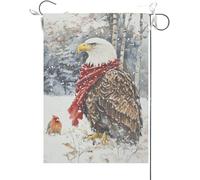Drapeaux De Jardin À Tête Blanche Cardinal Bonjour Hiver Rustique Bannière Jardins Durable Drapeau Fierté Résistant Drapeaus Décoratif Pour Festivals Balcon Défilé 30X45CM
