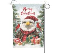 Drapeaux De Jardin À Tête Blanche Rigolo De Noël, Joyeux Noël Et Hiver Drapeau Fierté Imperméabiliser Drapeaus Décoratif Couleurs Vives Bannières Extérieure Pour Festivals Défilé 30X45CM