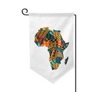 Drapeaux De Jardin Africa Map In Traditional Ethnic African Pattern Art Résiste Aux Intempéries Garden Flag Toutes Les Saisons Treer Drapeau Pour Balcon Fête Célébrations Patio S