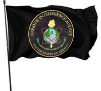 Drapeaux De Jardin Agence De Renseignement De La Défense Noire Grand Drapeau Personnalisés 2 Œillets Métalliques Bannière, Pour Les Défilés, D'Intérieur, Les Bureaux, 90x150cm